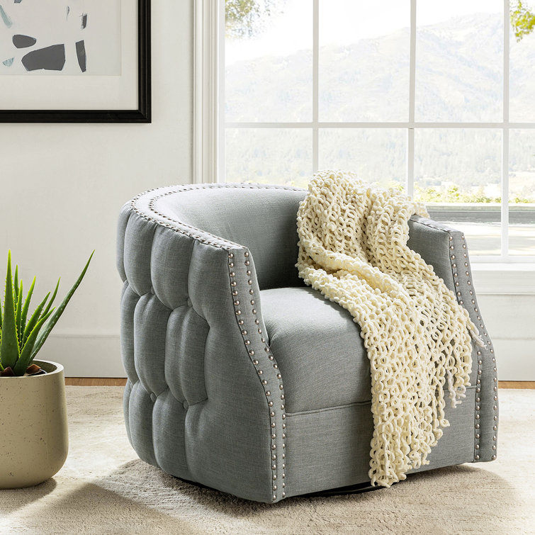 Nailhead discount swivel chair